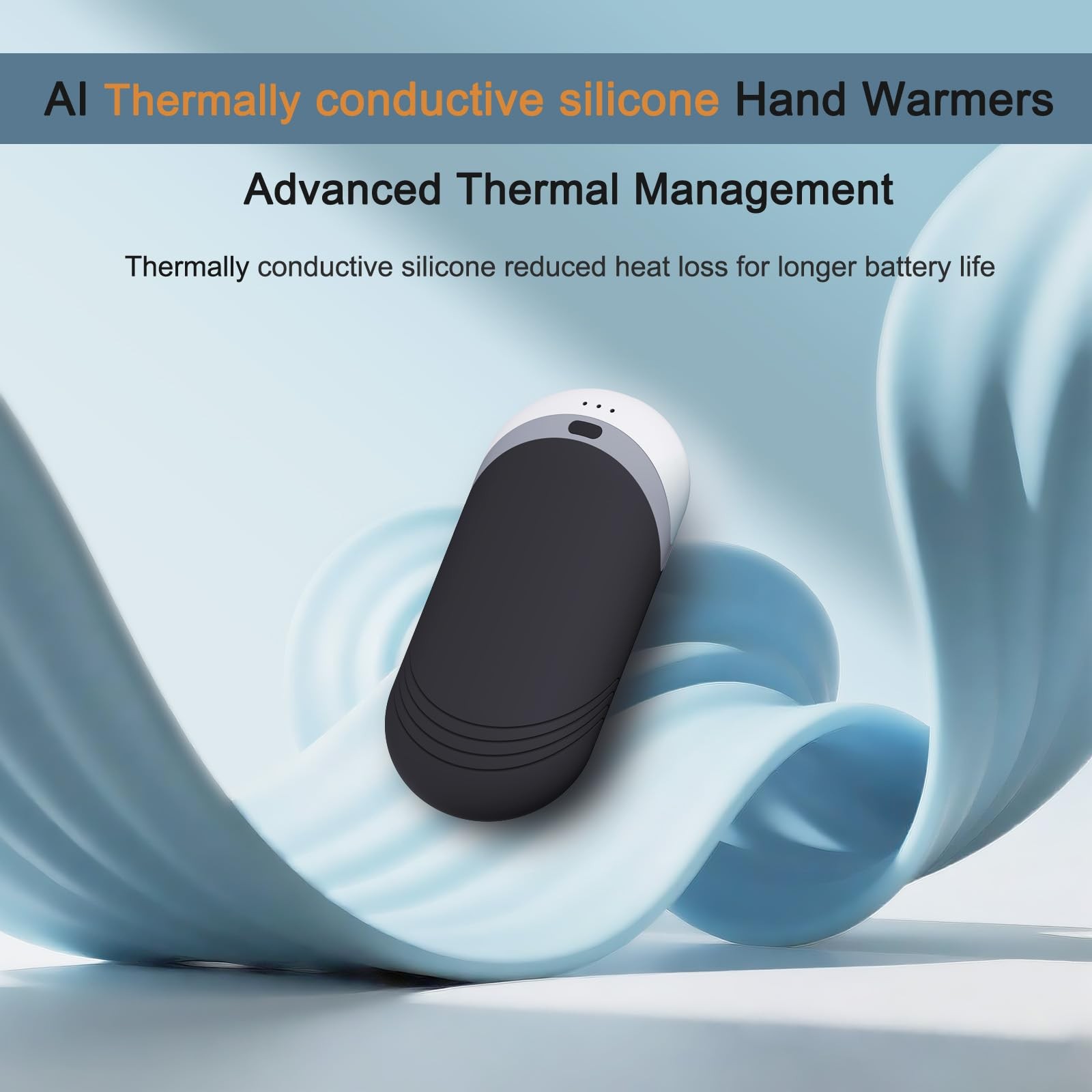Thermally Conductive Silicone Rechargeable Hand Warmers 2 Pack, 6000mAh Doubl...