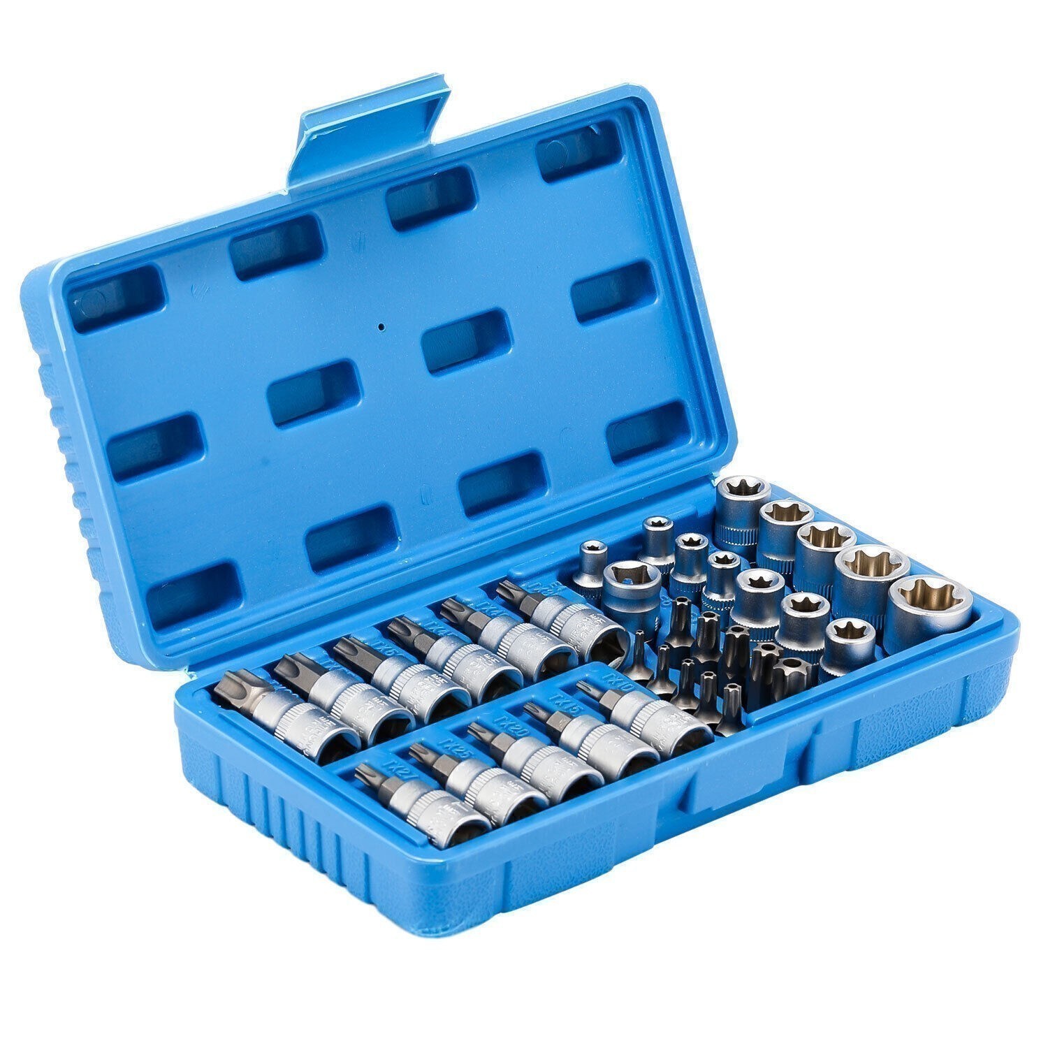 34Pcs Drive Male Female Torx Star Bit Socket E-socket Set Handheld Tool Case USA