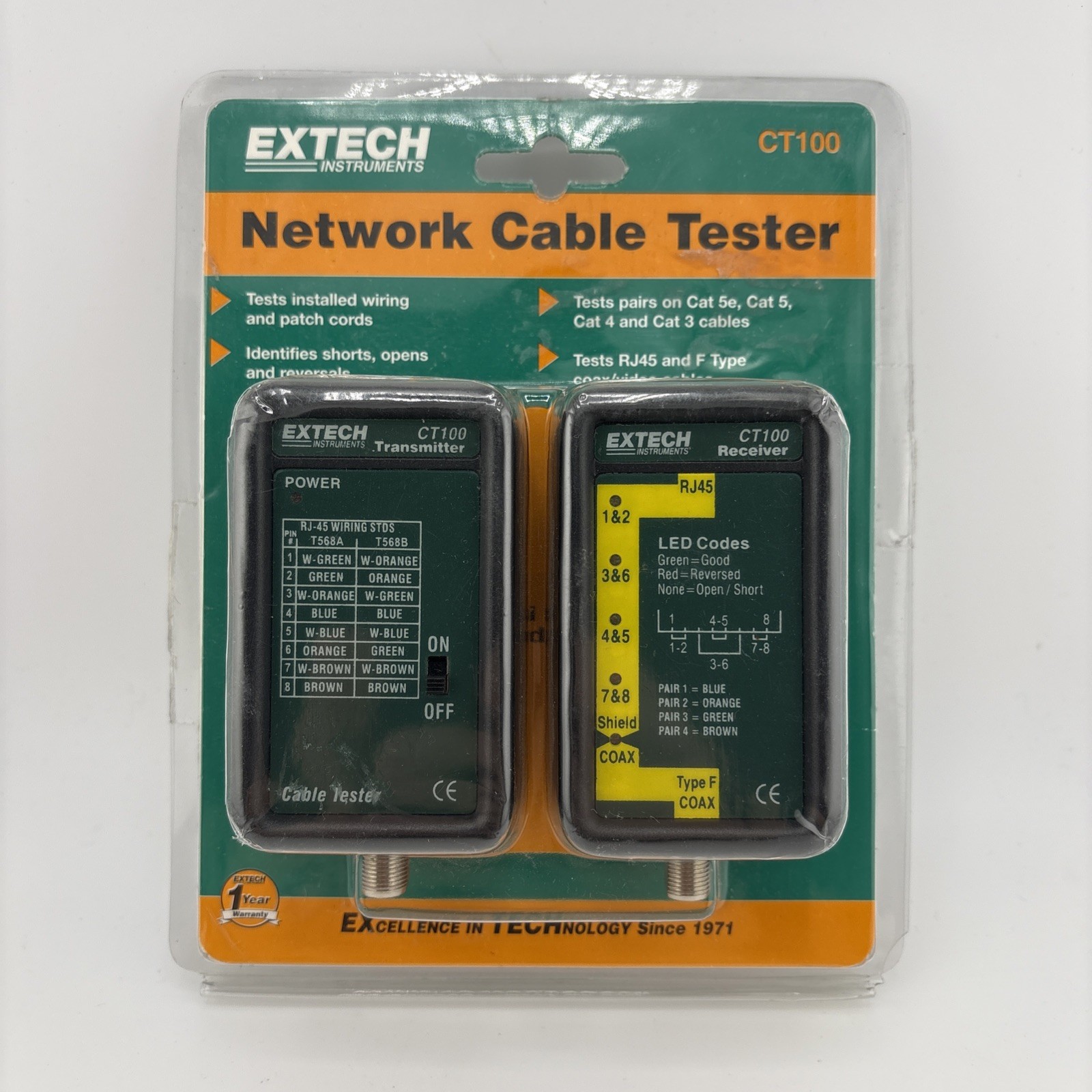Extech CT100: Network Cable Tester EXTECH Cable Tester
