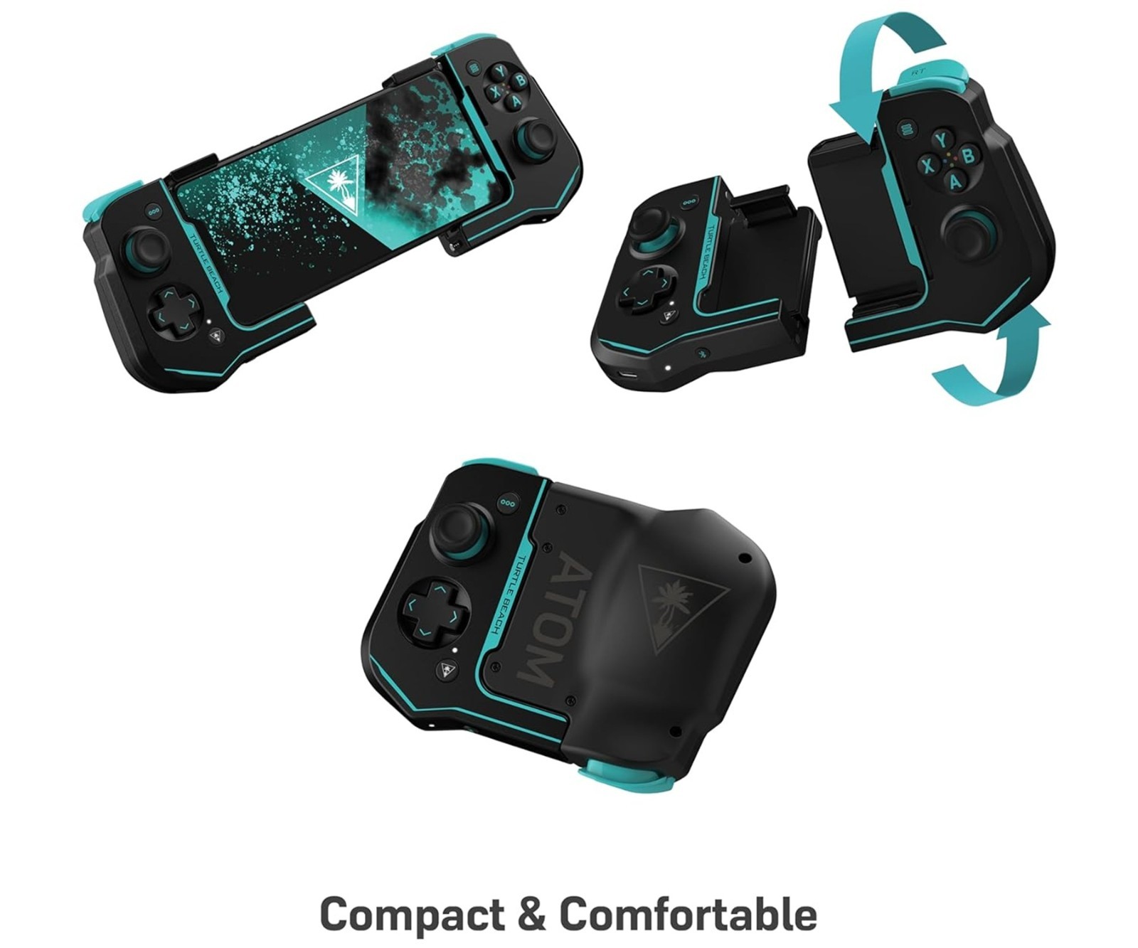 Turtle Beach Atom Mobile Gaming Controller Bluetooth Android Cloud – Black/Teal