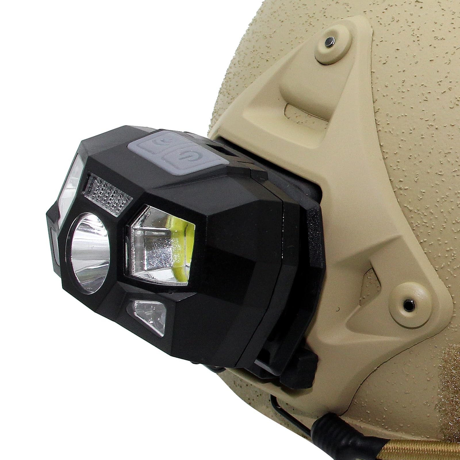 JOAXOR Tactical Helmet Light Flashlight,800 Lumen Ultra-Light Black/Tan