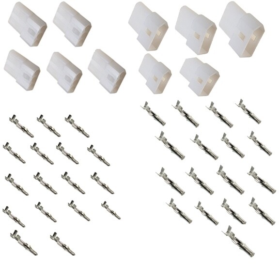 3 Pin .093 Molex Connector Kit,  22-18 AWG .093" Pins, Free Hanging  5 Sets