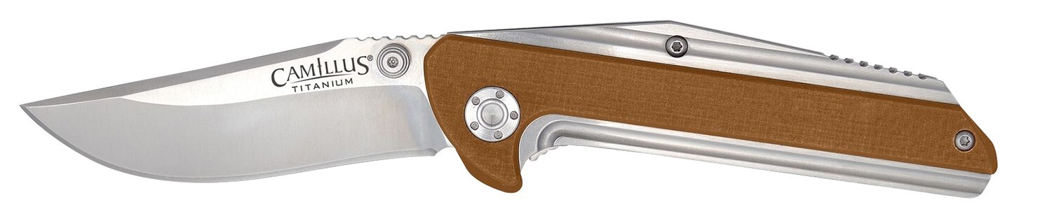 Camillus 19196 Sevens 2.75" Folding Plain Silver AUS-8 Carbonitride Titanium Bla