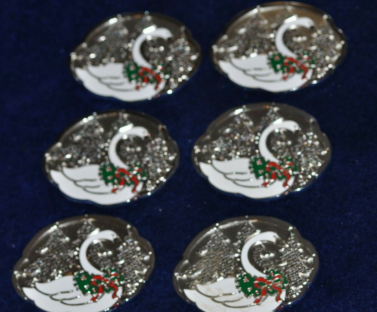 HOLIDAY COLLECTION WM A ROGERS SET OF 6 HOLIDAY SWAN COASTERS!   CC315DXX
