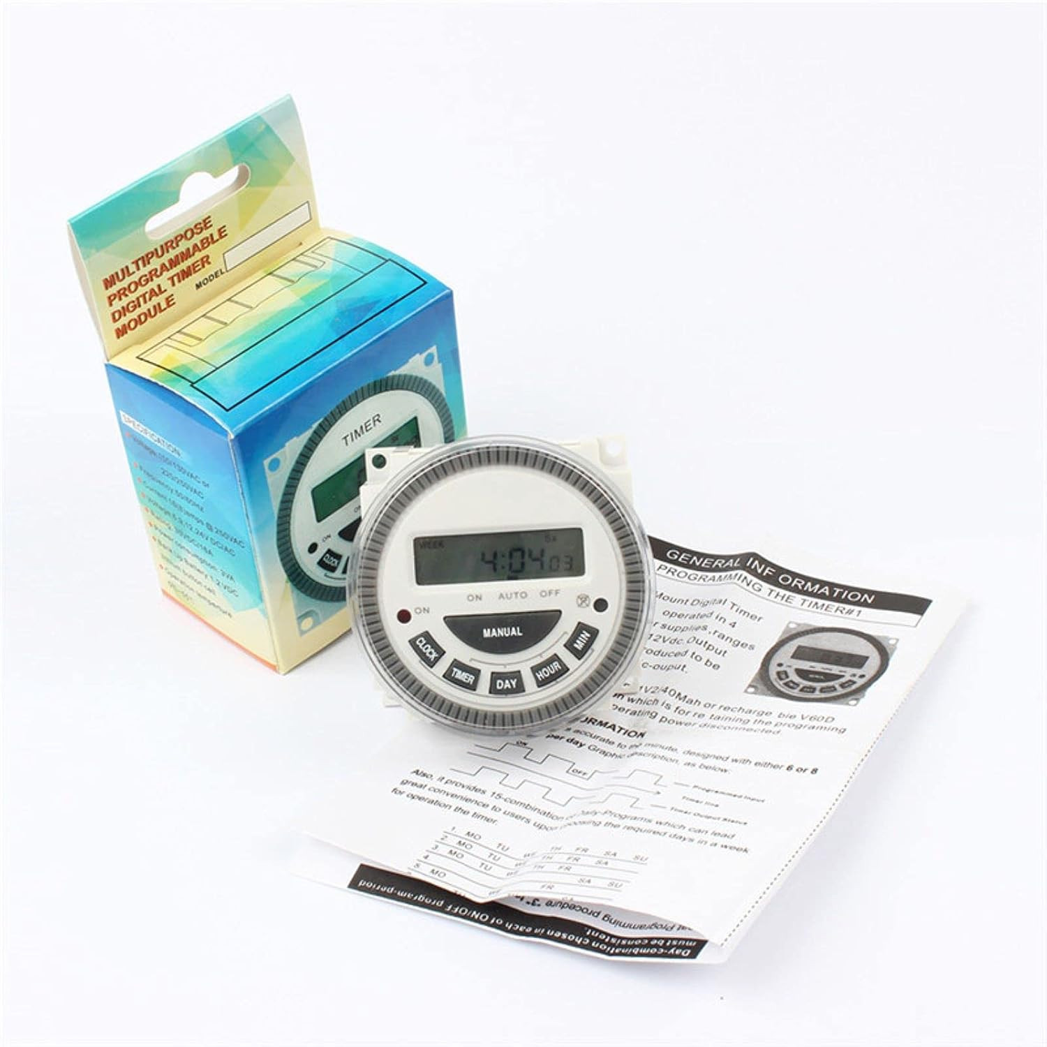 Timer Digital Switch Programmable 7-Day - Pool Gate Sprinkler Light Control Hea