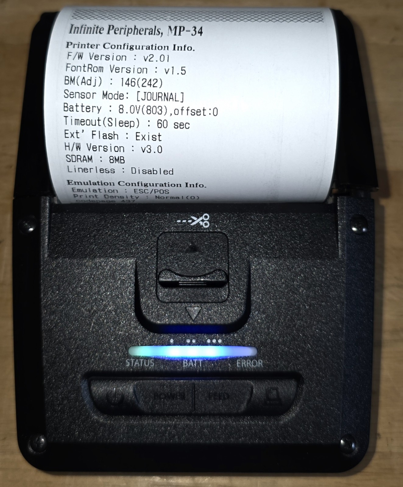 Infinite Peripherals MP-34-BT 3" Thermal Receipt Printer w/ Bluetooth & USB