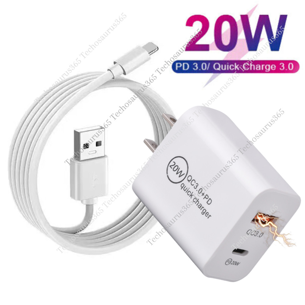 For iPhone 12/11/13 Pro Max/iPad Dual Fast Charger 20W PD Power Adapter Type-C