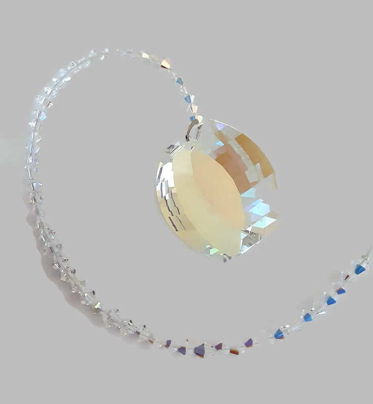 Crystal AB Energy Gate View Suncatcher made with Swarovski - Minor Flaw