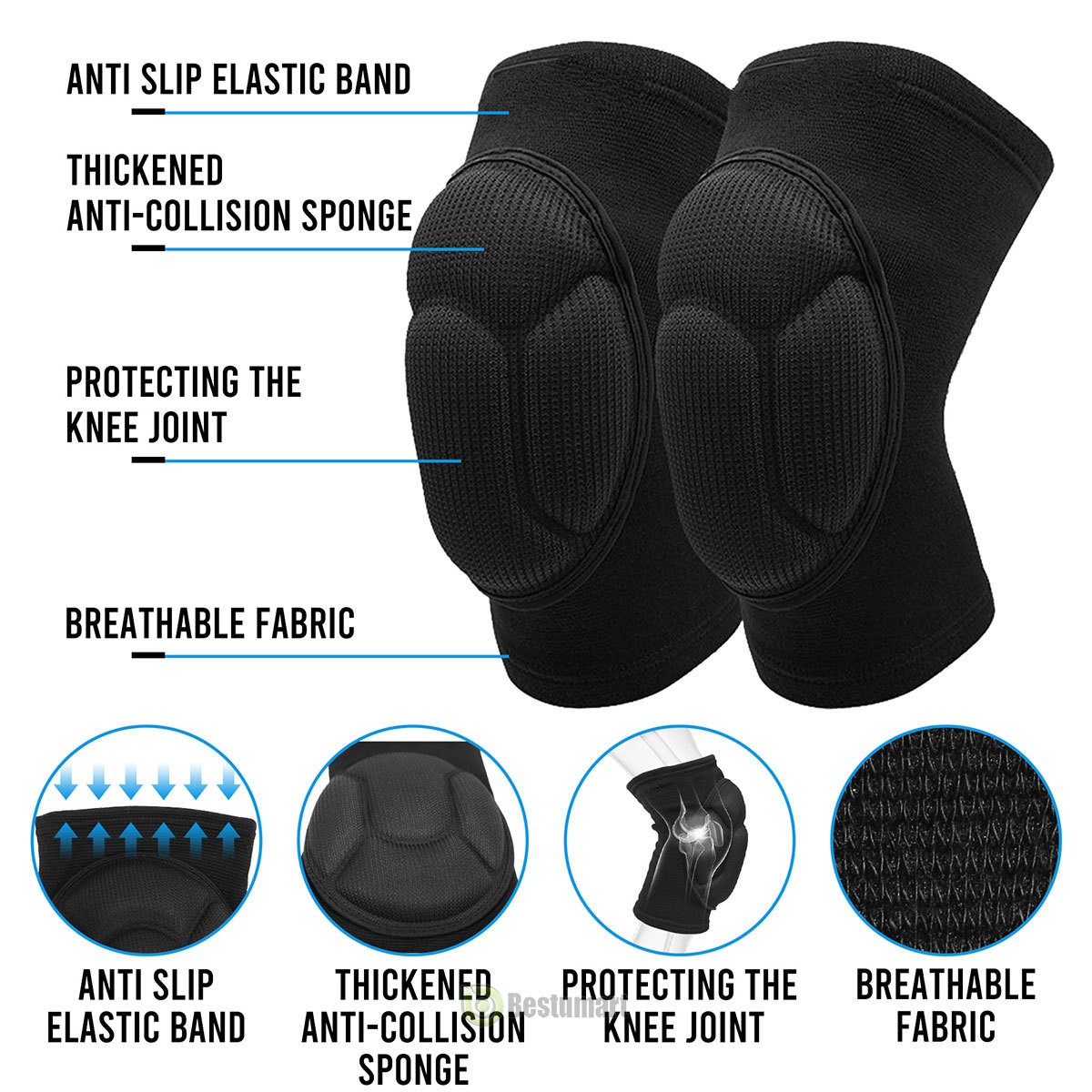 Pair Professional 3D Knee Pad Leg Protector For Sport Work Flooring Construction