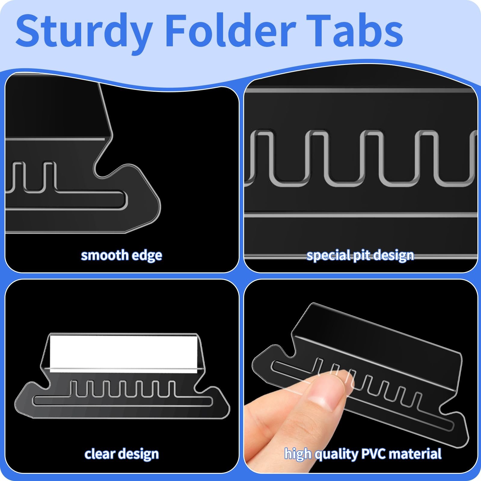 Hanging File Folder Tabs, 120 Pcs File Folder Tabs and 200 Pcs Inserts, File ...