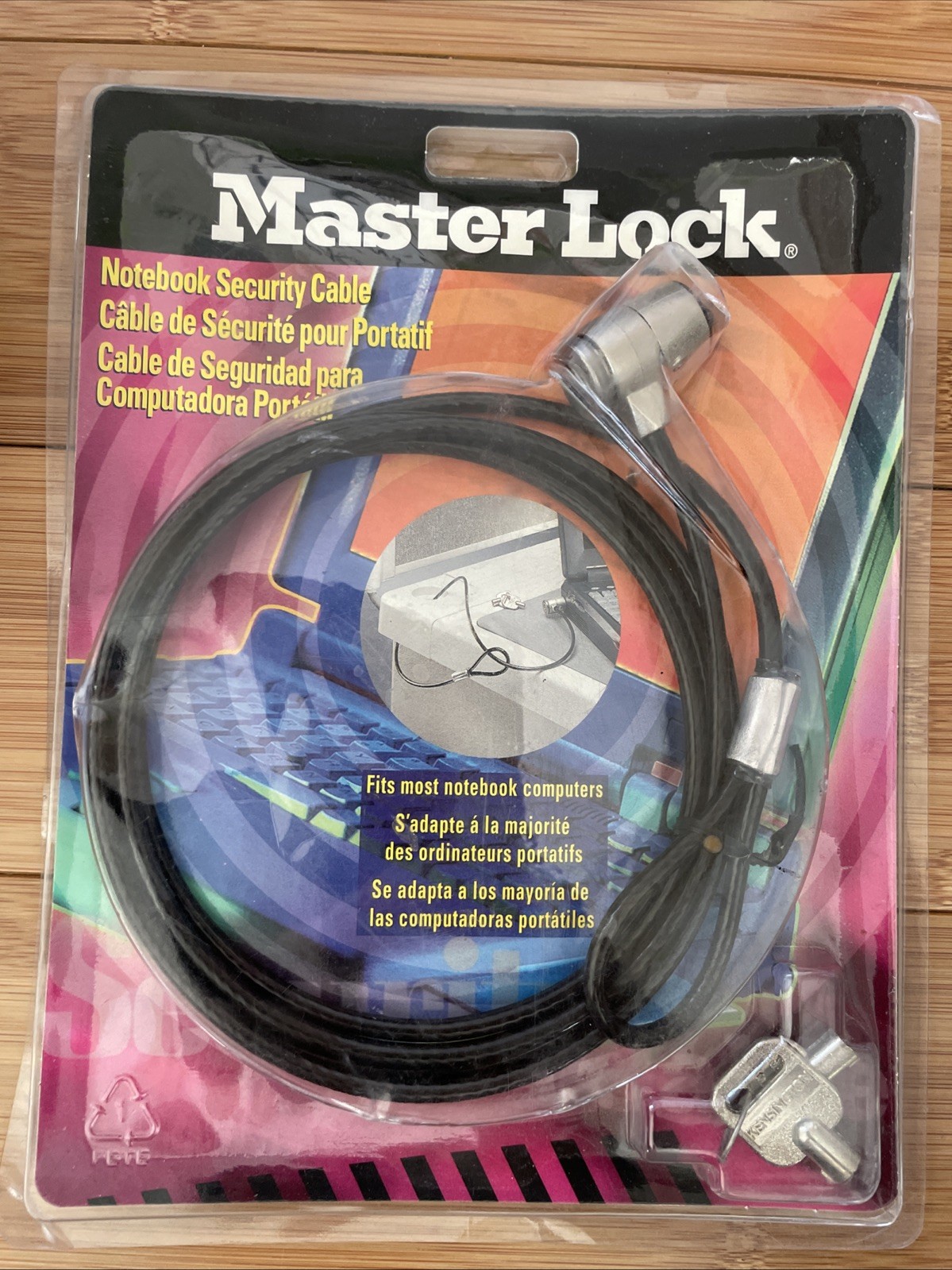 Computer Laptop Security Cable Master Lock Notebook Security Cable New!