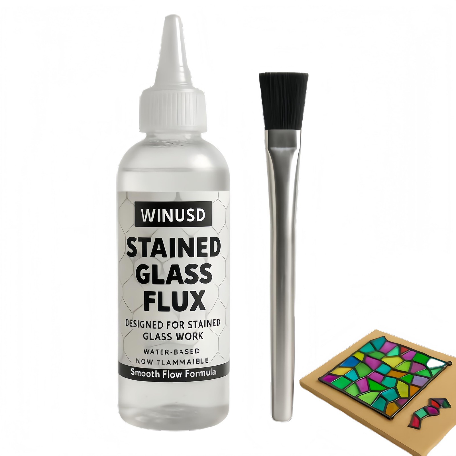 4oz Solder Flux for Stained Glass Soldering, Liquid Zinc 4oz, Clear
