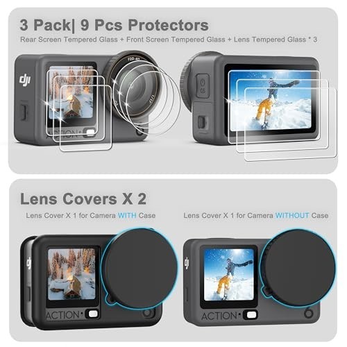 FitStill DJI OSMO Action Accessories Kit Waterproof Case, Screen Protector