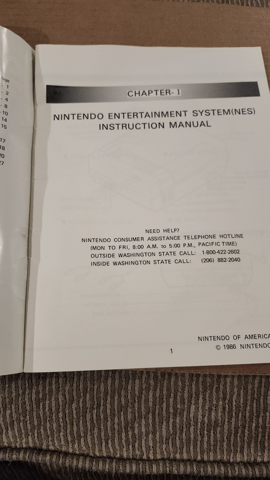 Nintendo NES Entertainment System Control Deck Instruction Manual 1986
