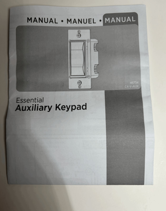 control 4 Essential Auxiliary Keypad C4-V-AUX-WH (White)