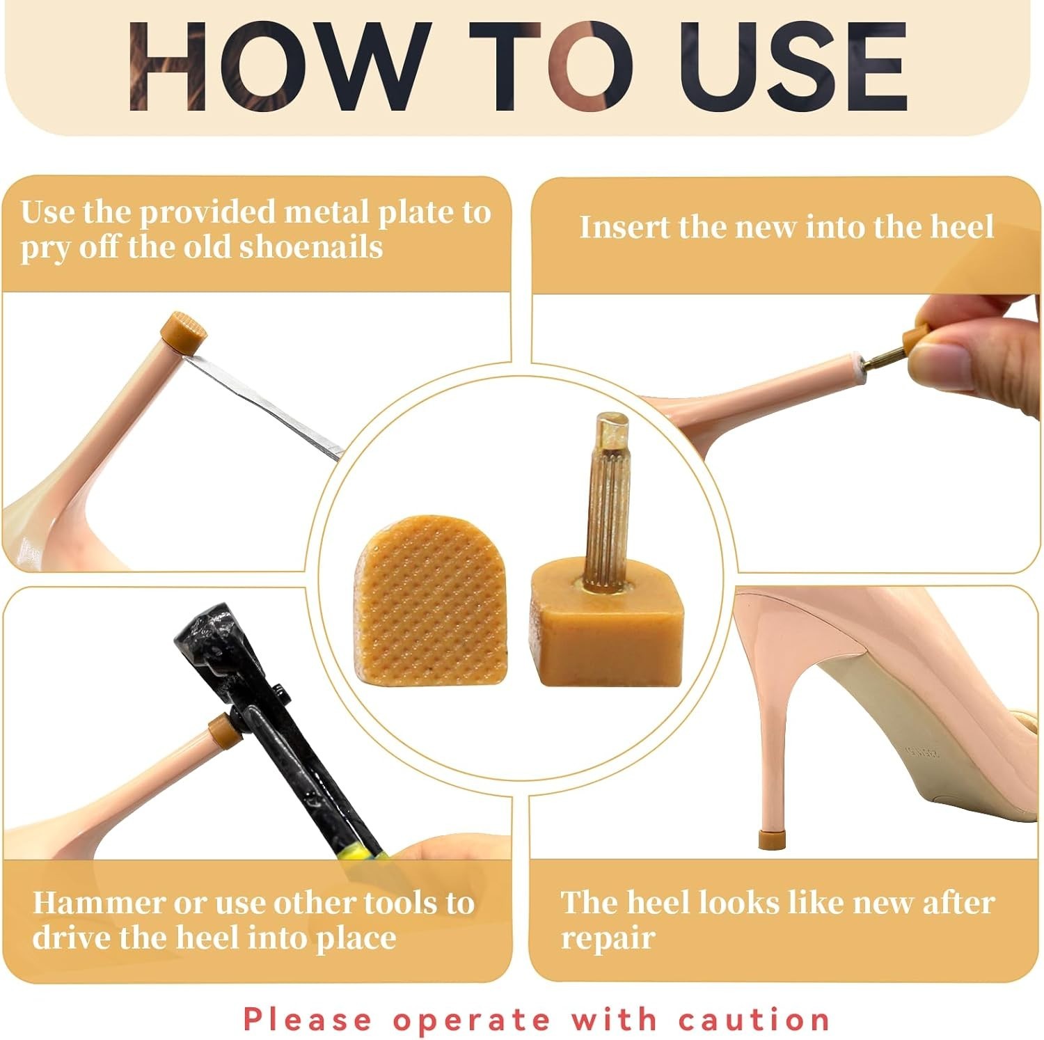Easy to Use High Heel Replacement Tips Kit with Storage Box - 40 Tips Included