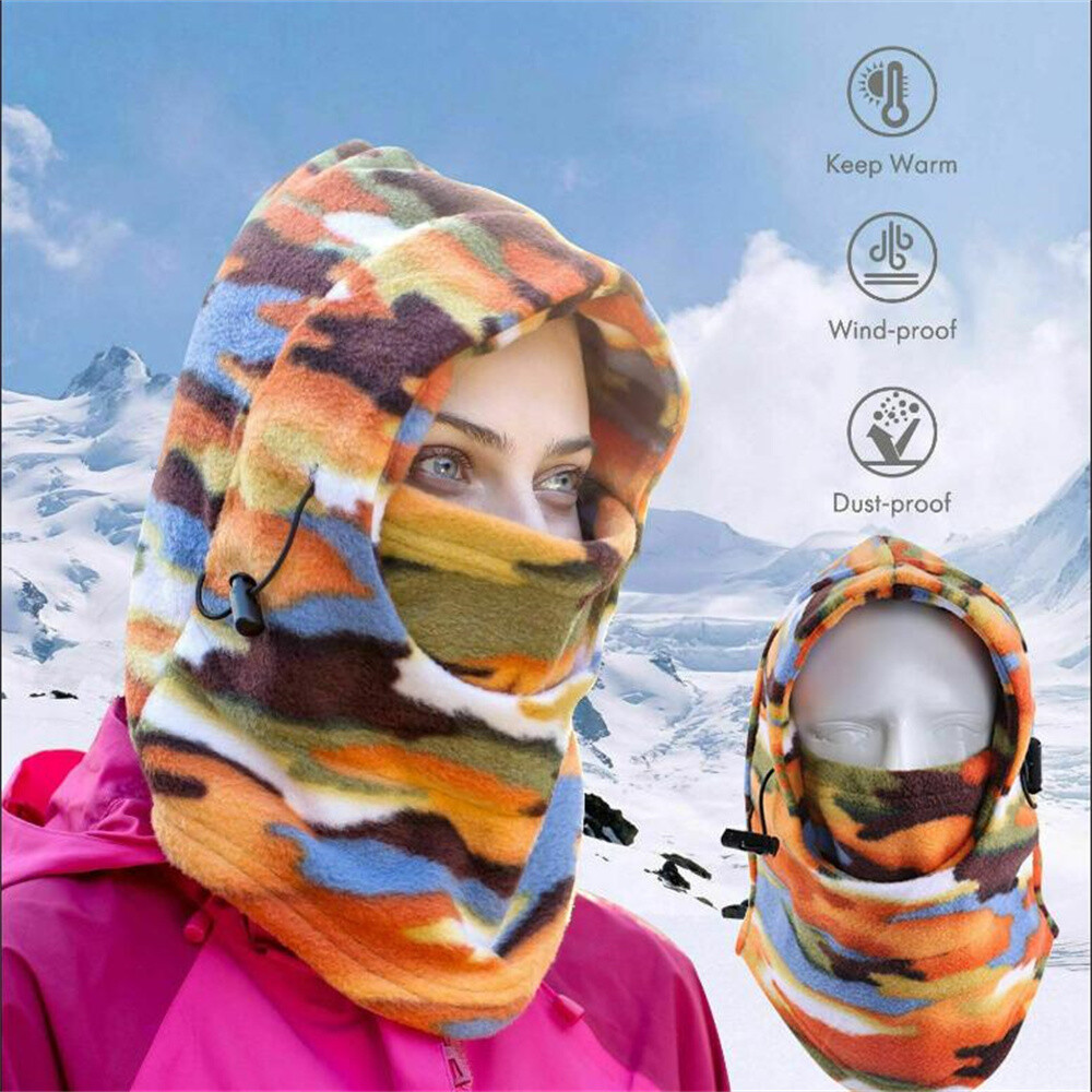 Balaclava Face Mask Fleece Fishing Hunting Ski Windproof Camo Hood Neck Cover US