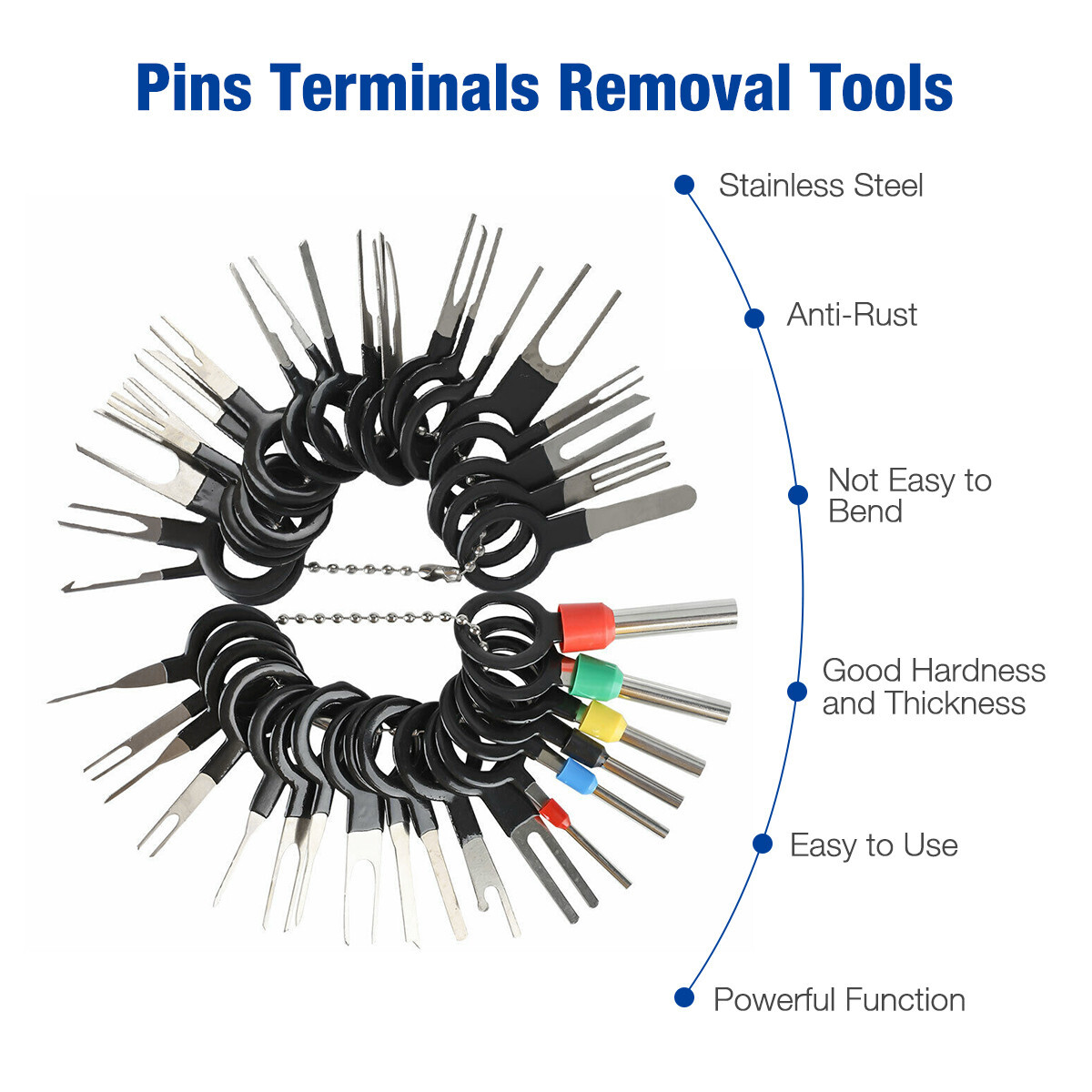82Pcs Terminal Removal Tool Kit Depinning Pin Release Ejector Wire Connector Key