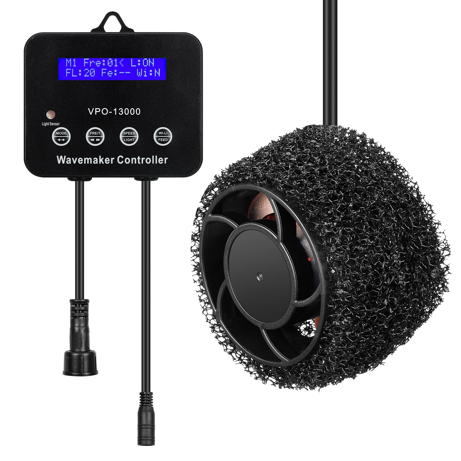 JEREPET 3400GPH Aquarium Wave Maker DC 24V Powerhead with Magnetic Mounting