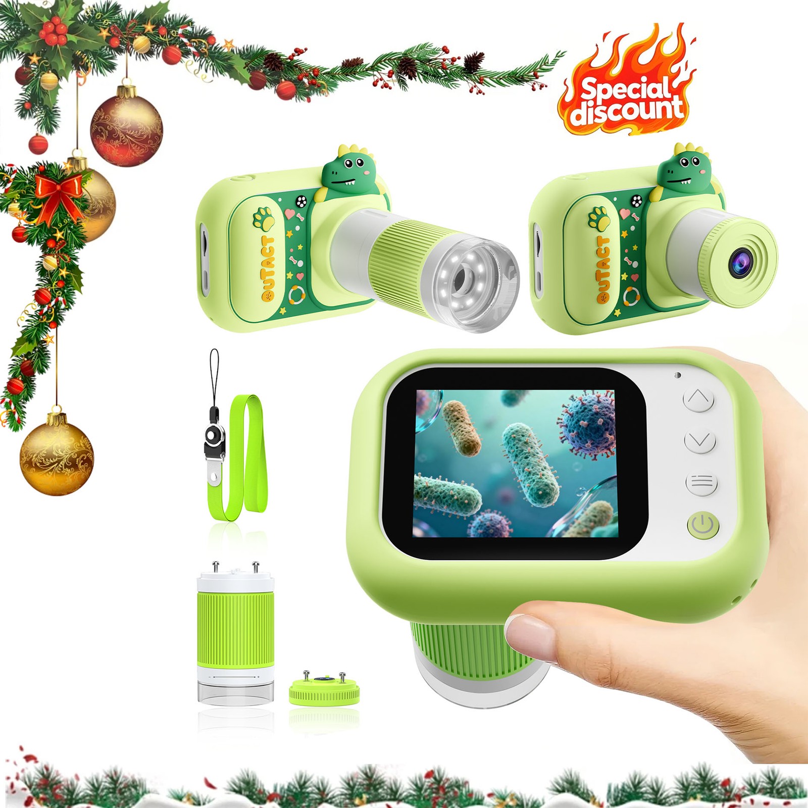 🎁 Microscope for Kids Handheld Mini Portable Digital Rechargeable 1000X Xmas US