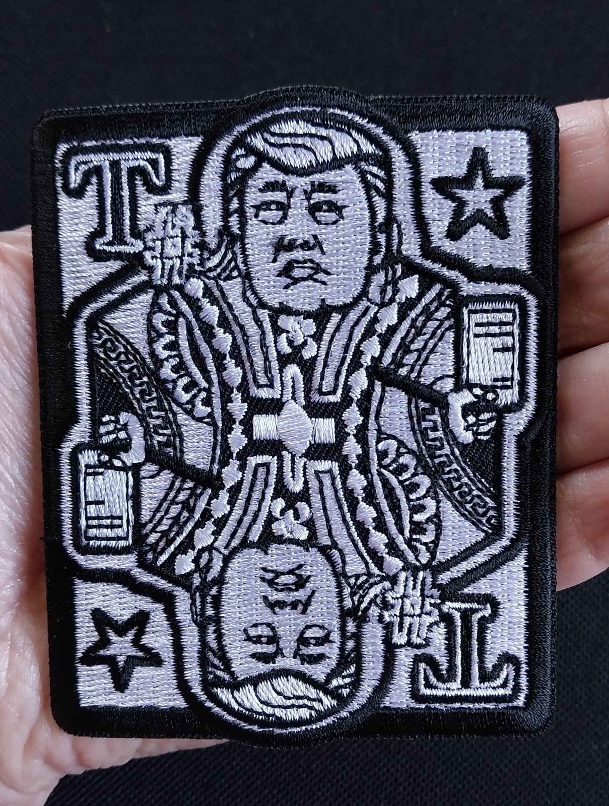 TRUMP CARD "MAGA" Embroidered Motorcycle Jacket Vest Iron On Biker PATCH