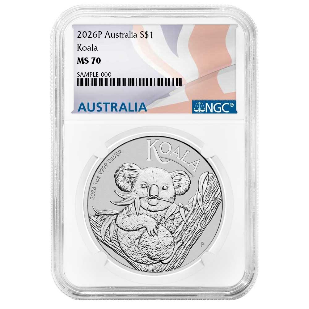 Australia 2026 $1 1-oz Silver Koala NGC MS70 Australia Label