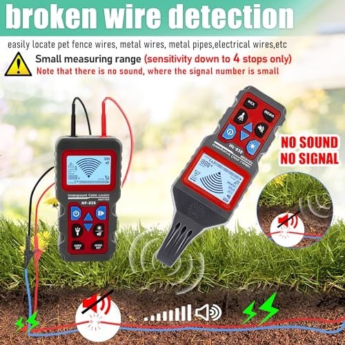 Underground Cable Locator Wire Tracer 3000ft Depth 12V-400V AC DC Voltage