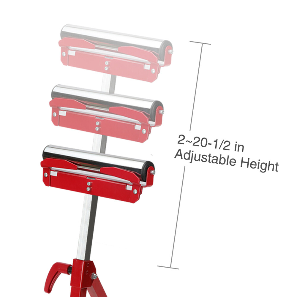 WORKPRO Folding Roller Stand Height Adjustable Heavy Duty 250 LB Load Capacity