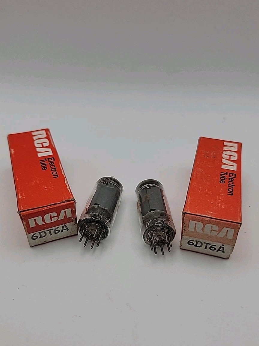 Vintage Pair Of RCA 6DT6A NOS Vacuum Tube Pentode – NIB – Vtg Radio/TV Part