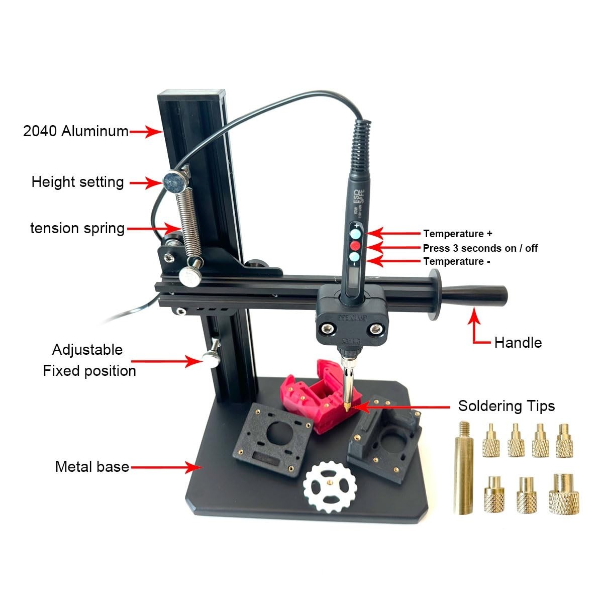 Advanced Vertical Heat Press Tool for 3D Printing & Threaded Inserts - 110V/220V