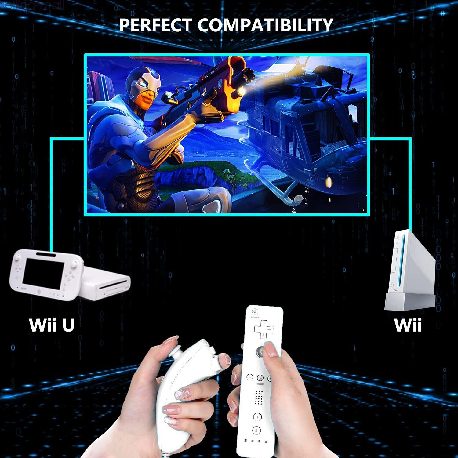 Built-in Motion Plus Wii Remote & Nunchuck Controller for Nintendo Wii Wii U