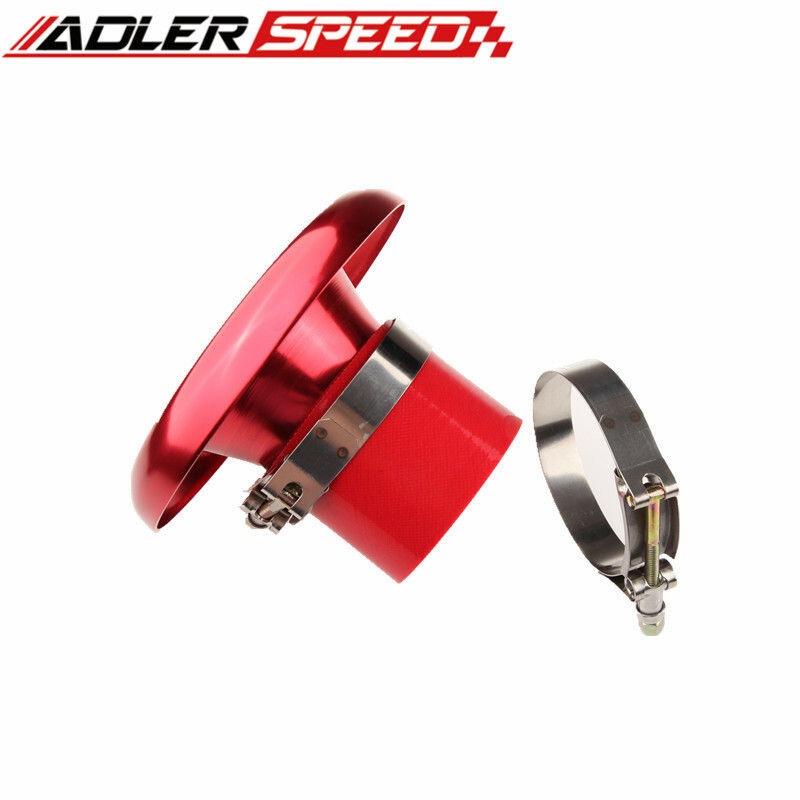 Universal 3" Red Velocity Stack For Cold/ Ram Engine Air Intake/ Turbo Horn