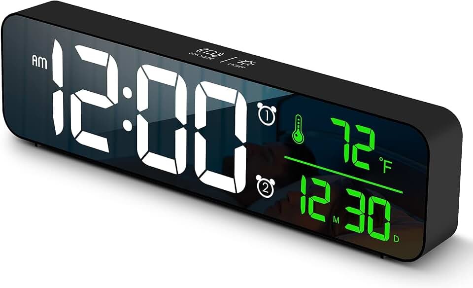 Digital Clock Large Display, Alarm Clock for Living Room Office Bedroom Decor