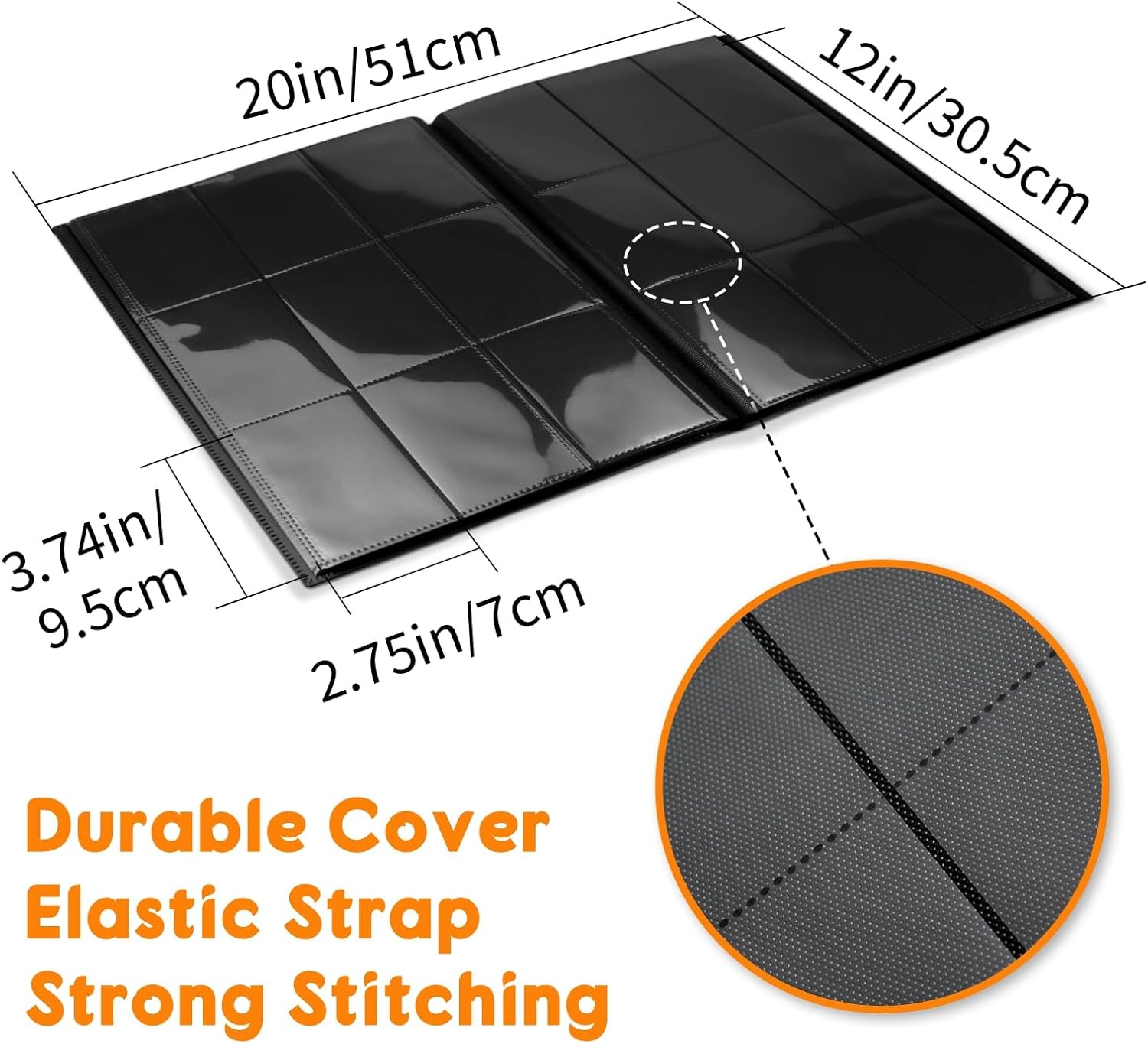 Trading Card Binder 9 Pocket, 360 Card Waterproof Folder with Top Loading Sleeve
