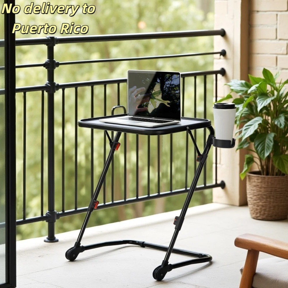 Adjustable Folding Table, Portable Small Table for Patio, Camping, or Backyard