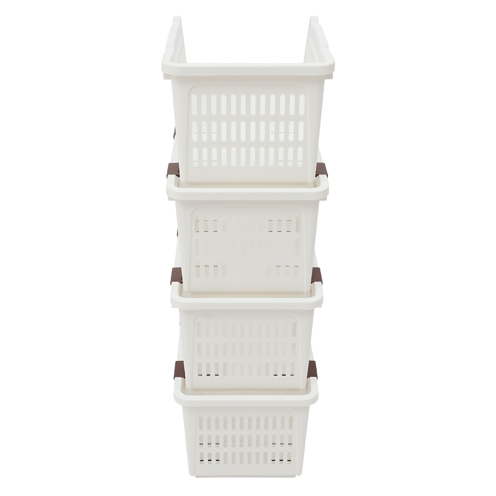 4PCS Stacking Storage Baskets Stackable Organizer Baskets Modern Storage Bins PP