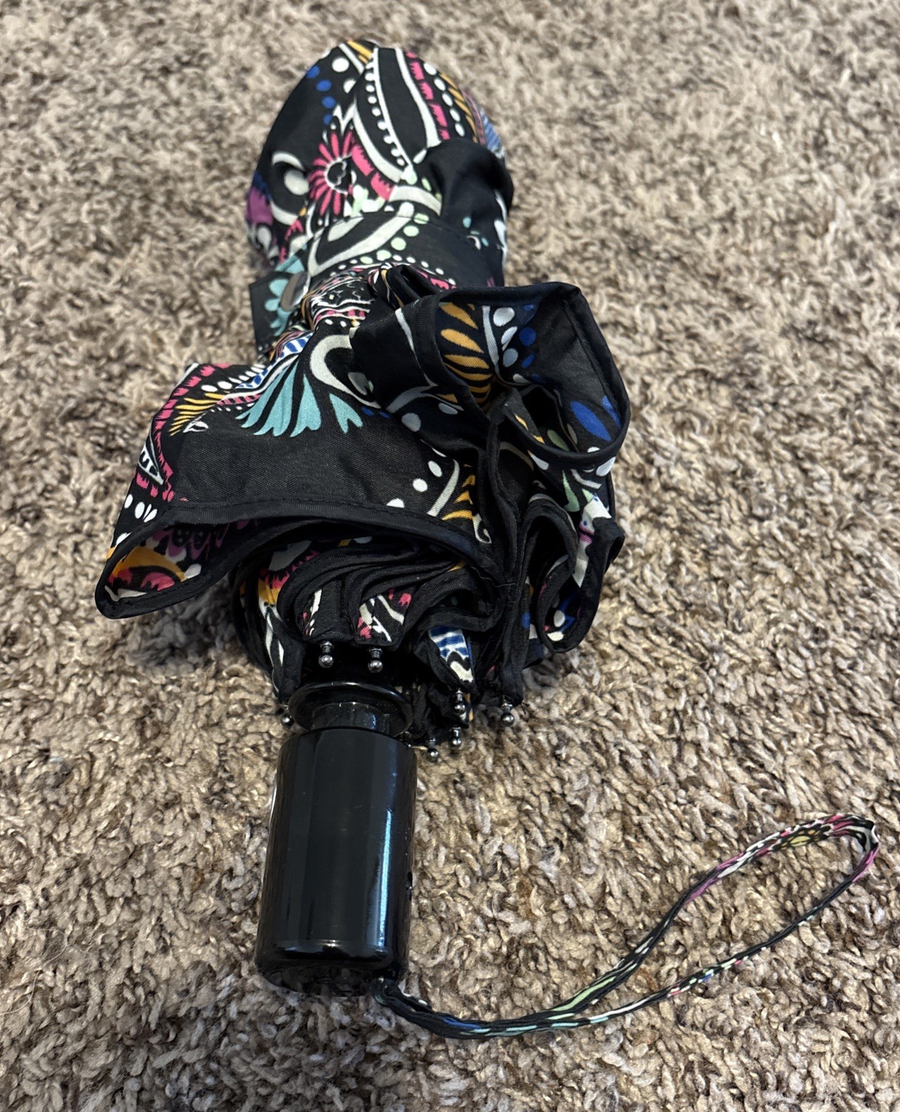 Vera Bradley  Black Paisley Printed Umbrella