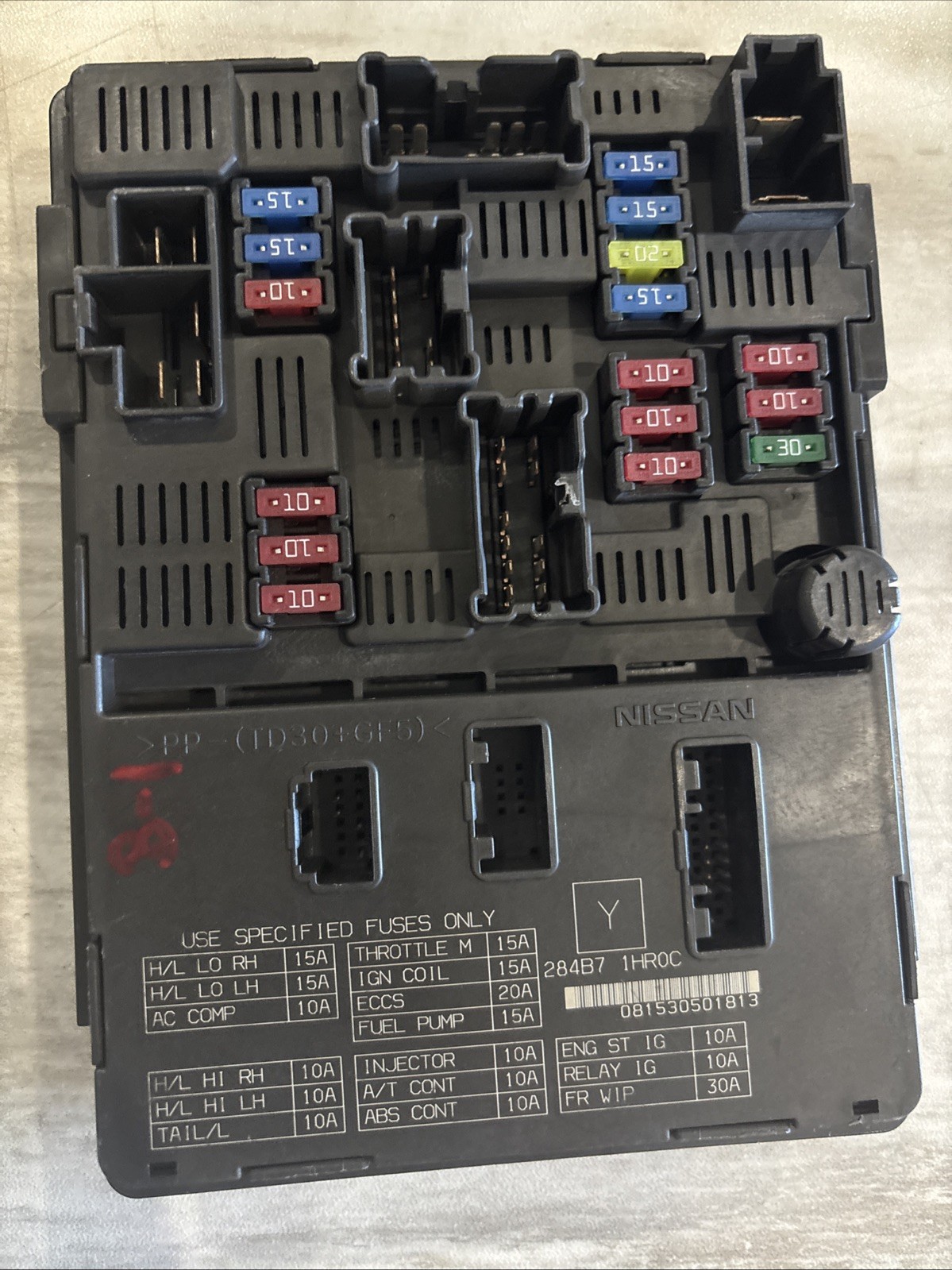 2016 Nissan Versa Fusebox Fuse Box Relay Module 284B7-1HR0C Y 1.6L Sedan
