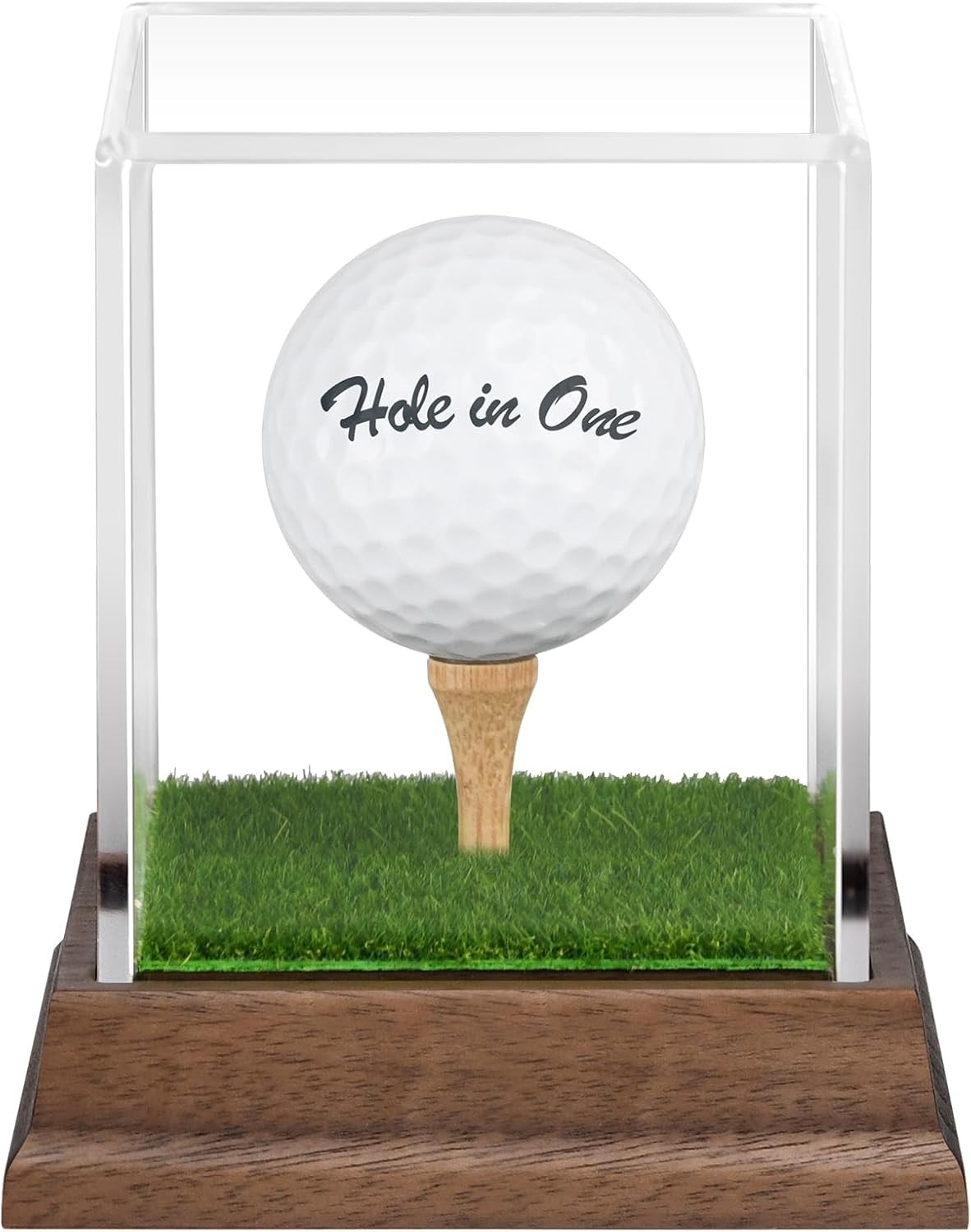 Golf Ball Display Case Hole in One Holder Wanult Clear