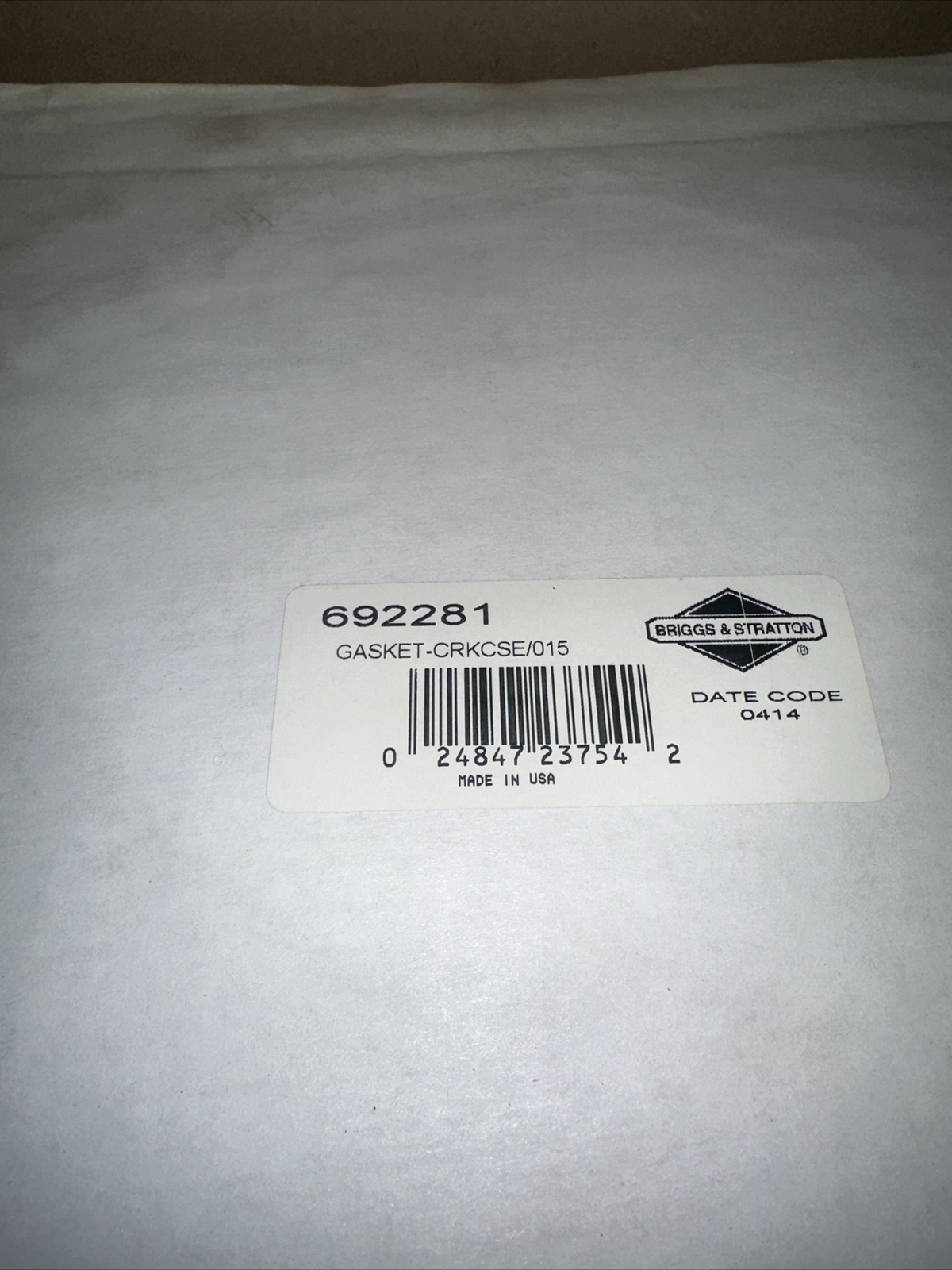 Briggs & Stratton Crankcase Gasket  692281 OEM