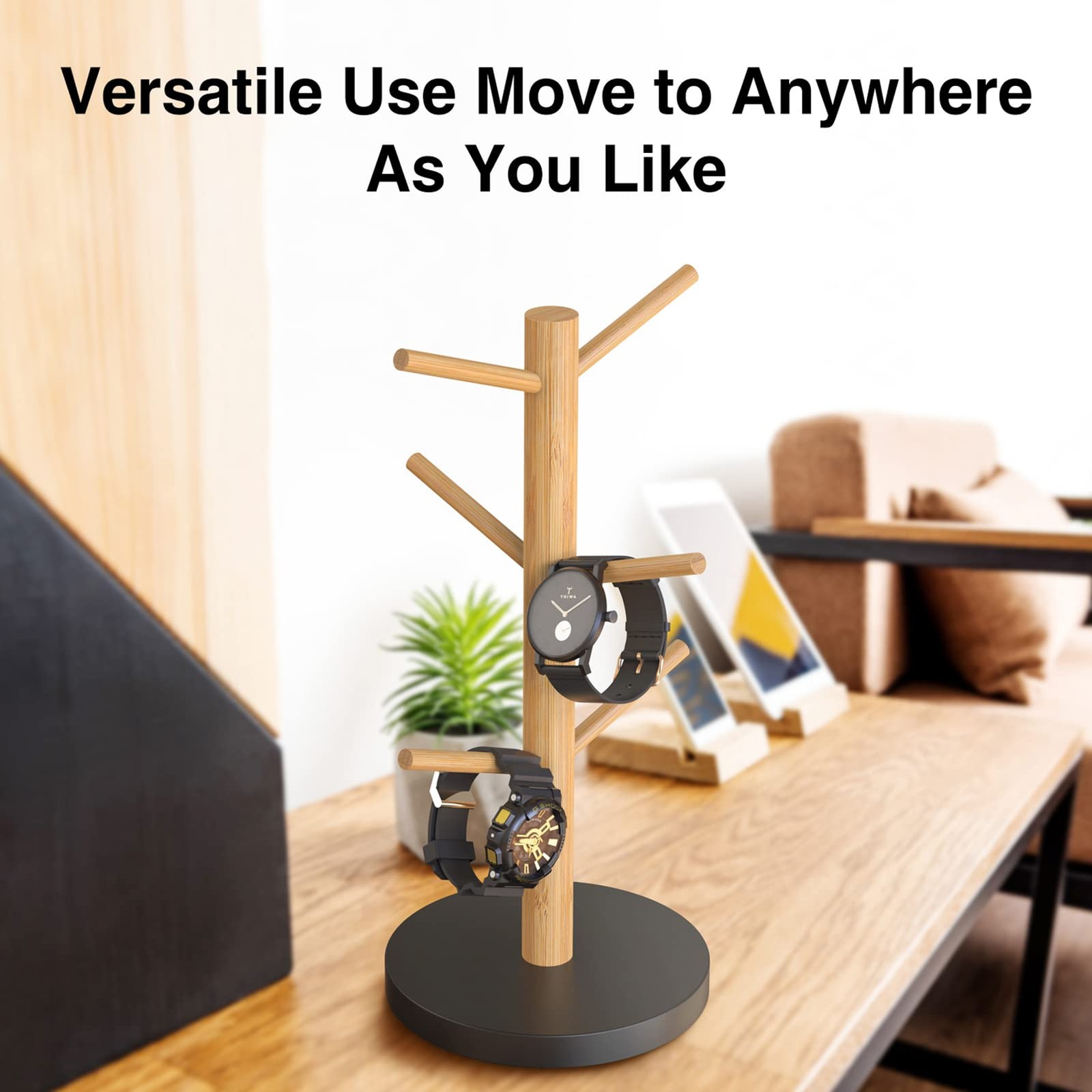 Wisuce Bamboo Mug Holder Tree, Thicker Base Coffee Cup Black