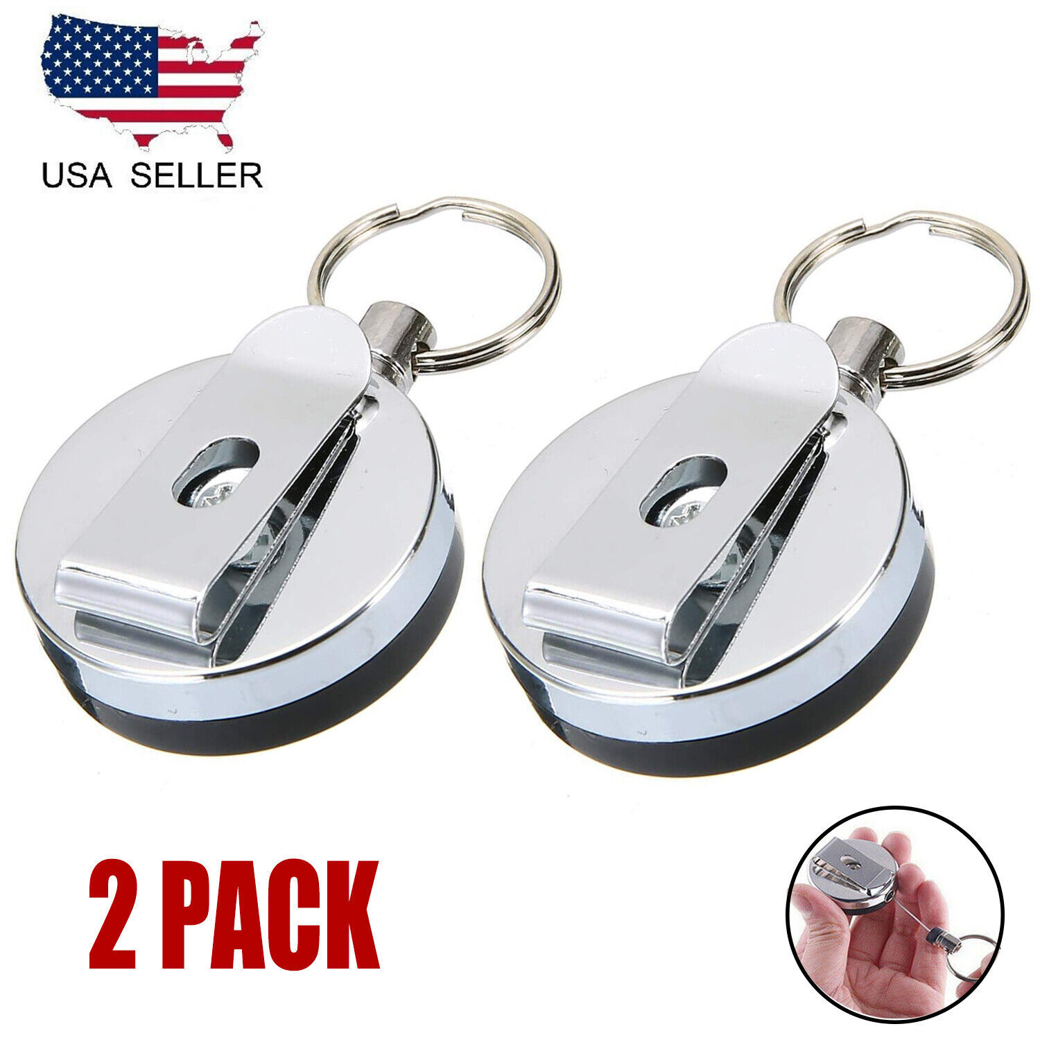2X Steel Wire Rope Elastic Key Chain Retractable Anti Lost Secure Key Chain