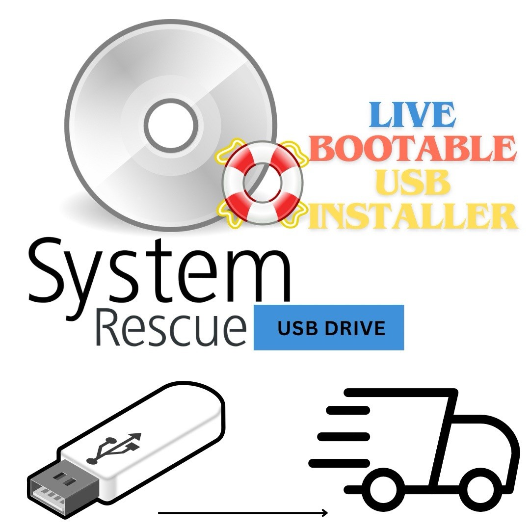 SystemRescue LINUX 12.00 LIVE BOOTABLE USB INSTALLER 64bit with Gparted Inside