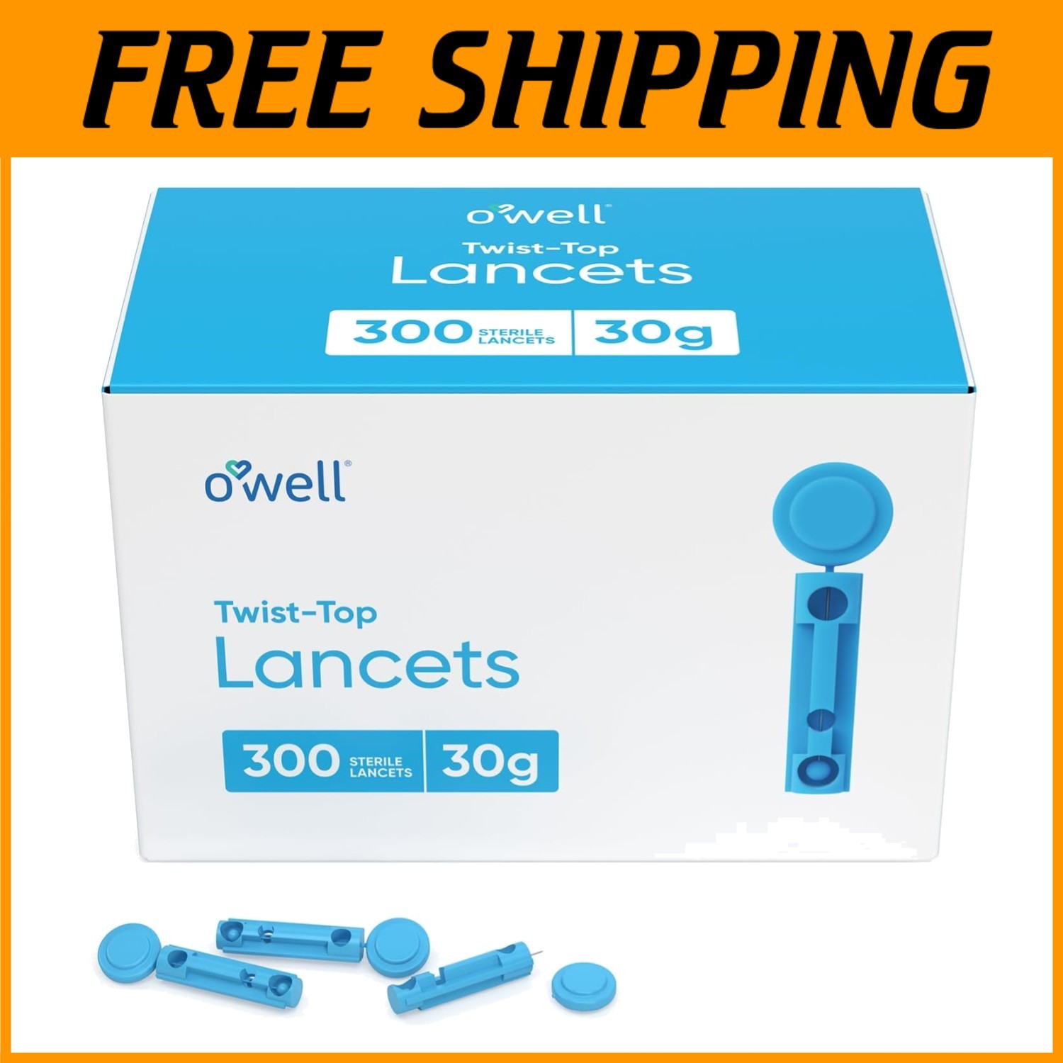 Easy Twist Top Lancets, 30G for Diabetes Testing