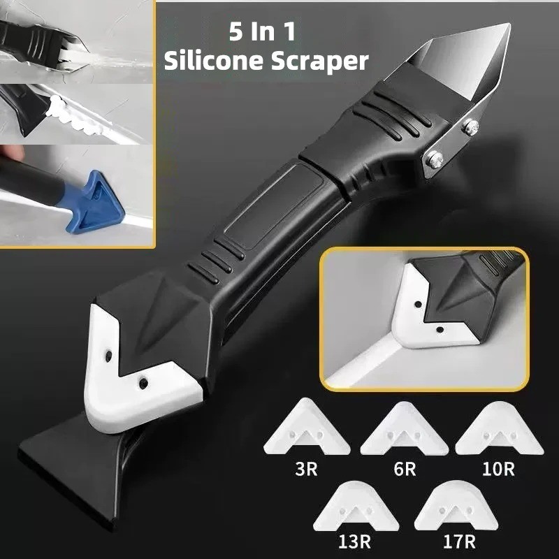 Silicone Scraper Caulking Tool Glue Remover Kit 5 Heads Beauty Crack Trowel