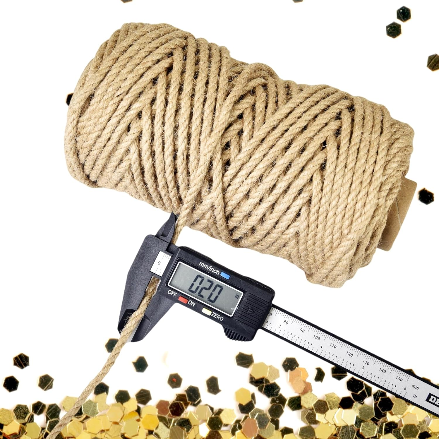 164 Feet 5Mm Jute Twine, Heavy Duty Jute Rope, Natural Jute