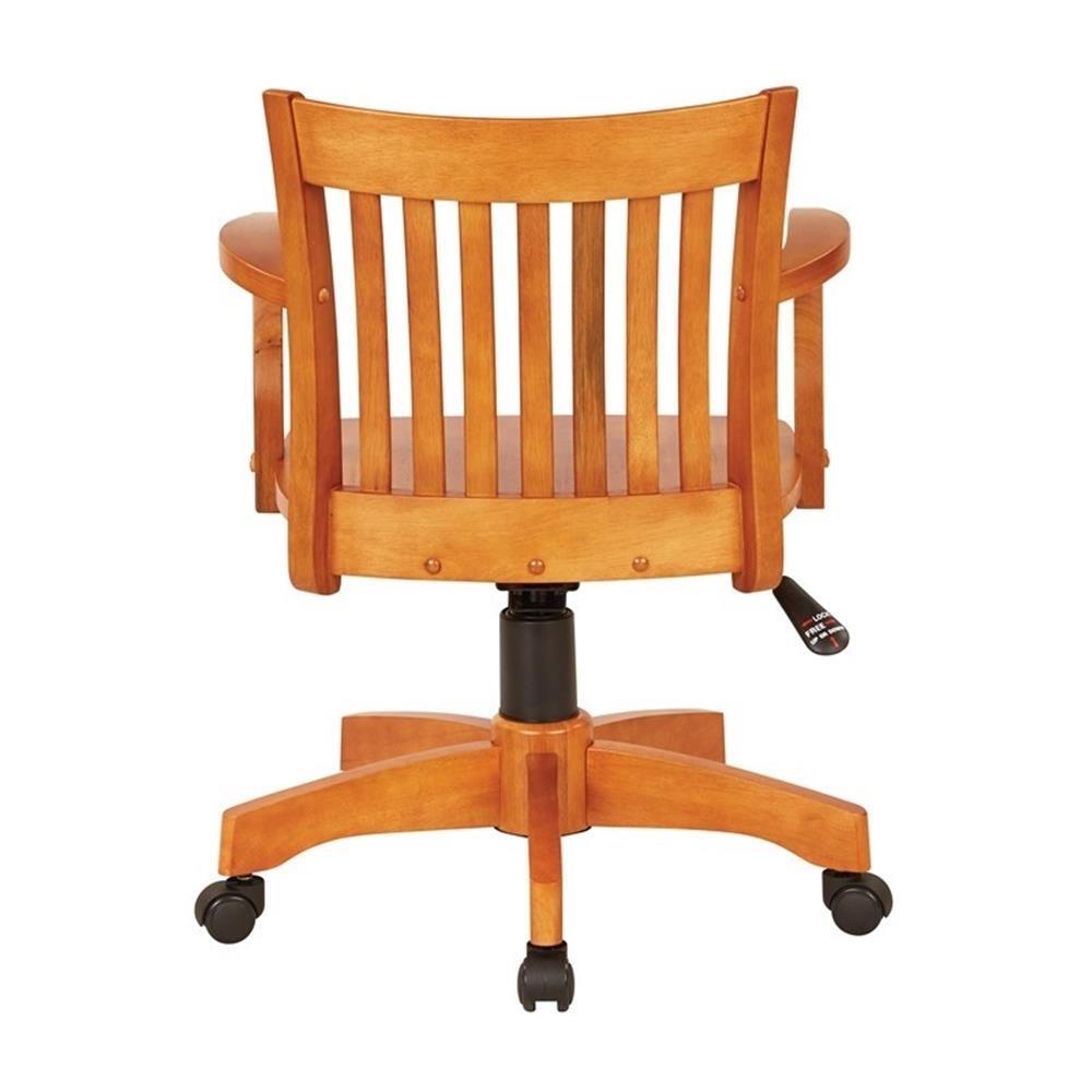 Bowery Hill Traditional Wood Bankers Office Chair in Fruit Brown