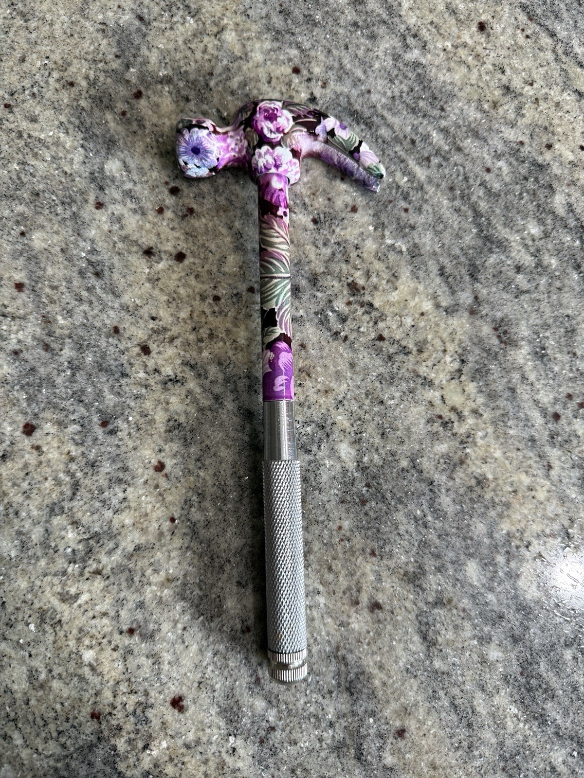 Vintage Floral Multi-Tool Nesting Hammer 4-in-1 Screwdriver Set Purple Flower