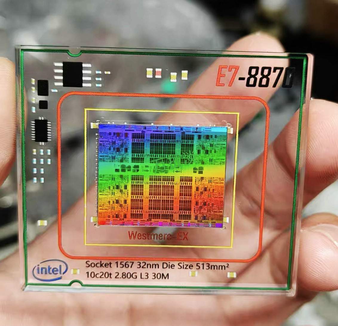 Intel Xeon E7 8870 CPU Wafer Core. Crafted based on the actual chip. Collectible