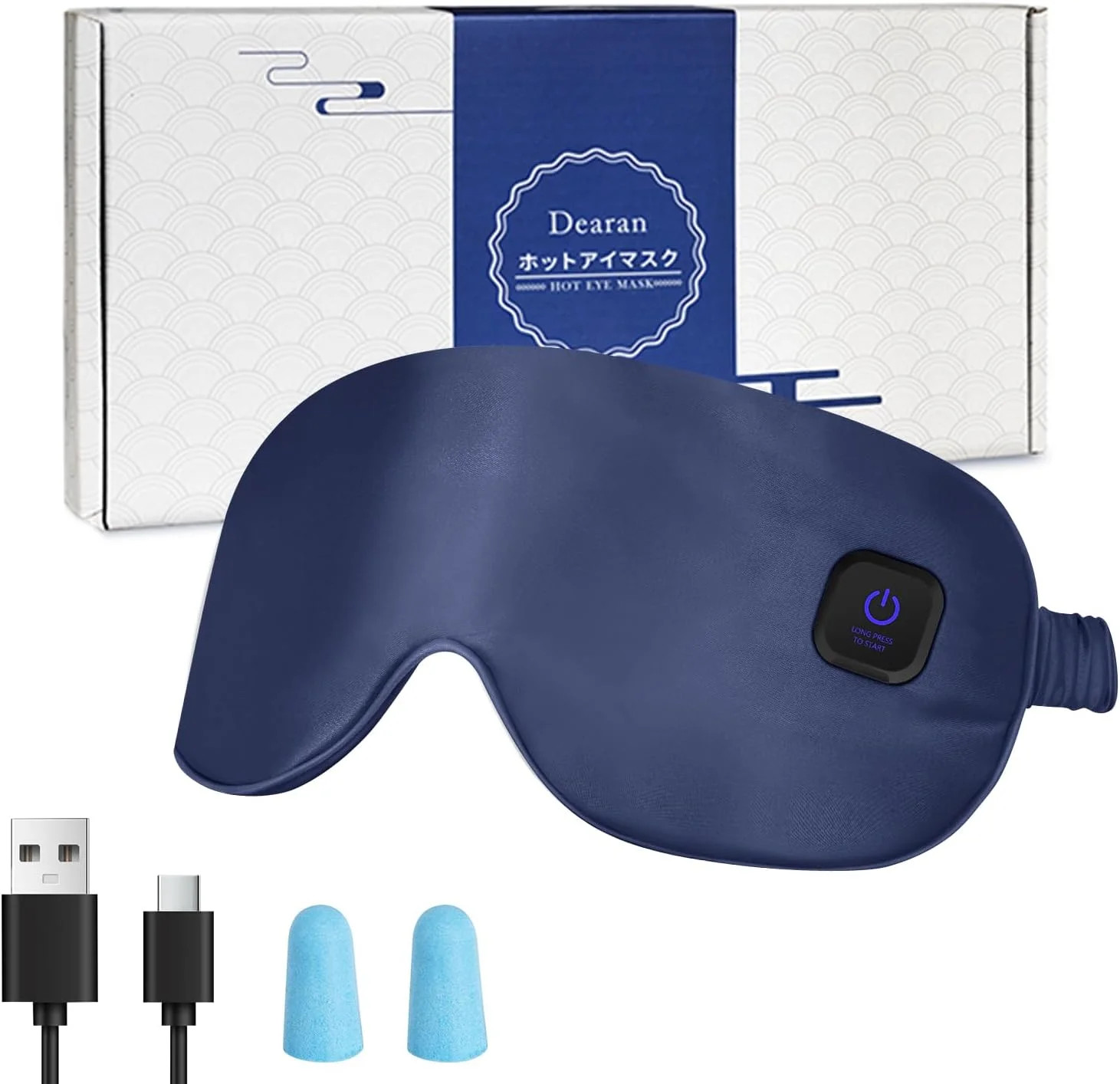 Dearan Upgraded 3 Temperature Modes Silk Heated Eye Mask Cordless,Rechargeable W
